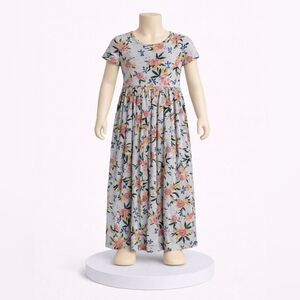 SweetHoney Floral Kids Dress - Pink and Blue